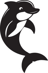 Dolphin silhouette vector artwork, cute dolphin