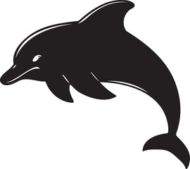 Dolphin silhouette vector artwork, cute dolphin