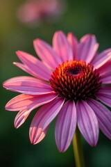 Obraz premium Close-up of vibrant pink Echinacea purpurea blossom , purple, botany, summer
