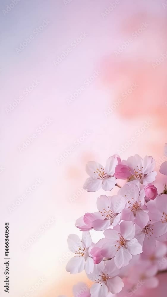 Aufkleber beautiful cherry blossoms are blooming in springtime, creating a stunning display of pink and white 