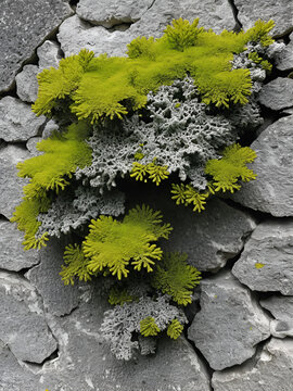 foliose and squamulose lichen on stone