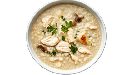 Delicious Chicken and Rice Soup Recipe Easy Comfort Food isolated on transparent background