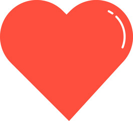 red heart on white background