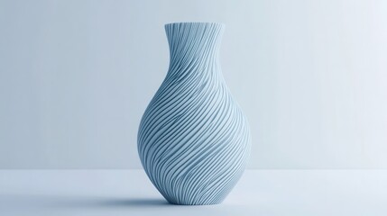 Elegant Blue Swirl Vase: A Study in Minimalist Design
