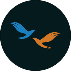  bird fly sign abstract template icons vector
