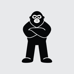 Minimalist Gorilla Illustration – Strong Animal Mascot Design

