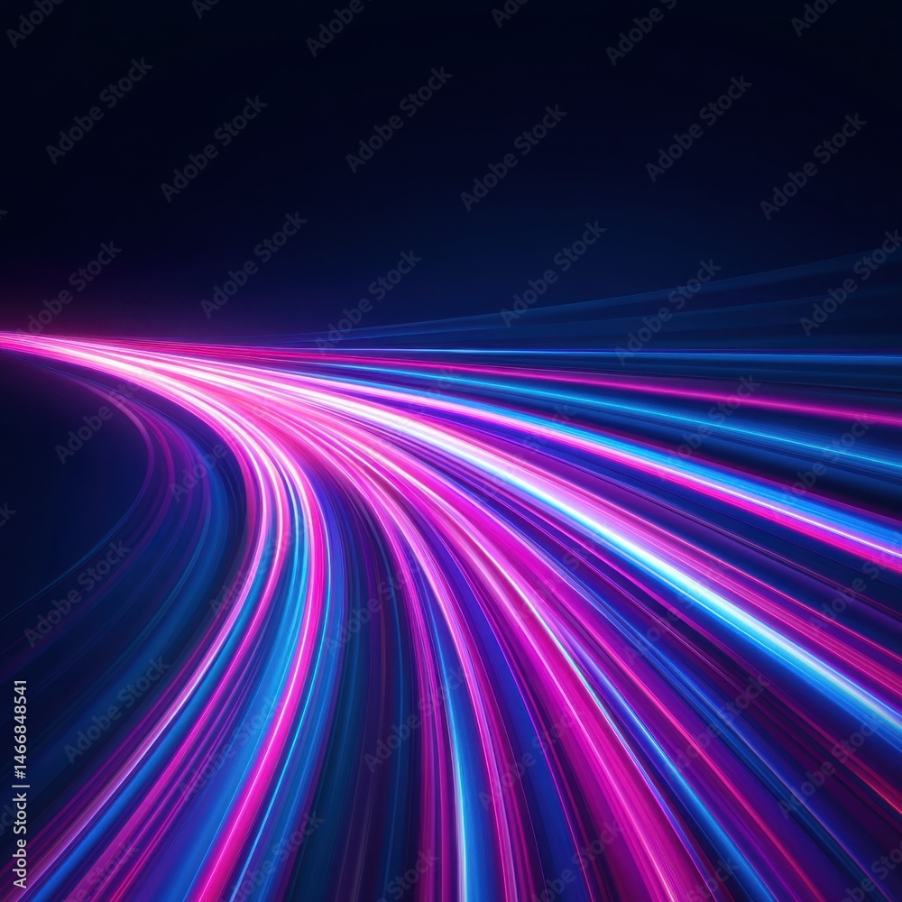 Canvas Prints abstract light trails in motion, futuristic neon glow, high-speed blur effect, dynamic perspective, 