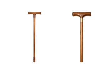 Elegant T handle walking canes, designed for mobility assistance and style transparent background