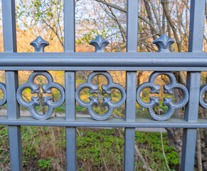 Ornate Metal Fence with Decorative Patterns
