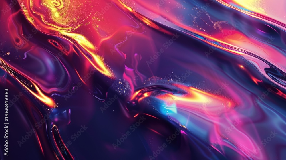 Poster abstract picture micro light sparkling particle represent data flow vivid flowing wave with high tec