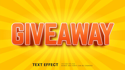 Editable 3d giveaway text effect