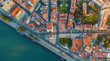 Obraz premium Aerial View of Miniature World of Lisbon with Beautiful Architecture and Scenic Landscape