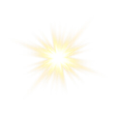 Vector transparent sunlight with sun glare. Overlay, Sun rays and glare, Sun, sunrays, light transitions, lens flare, light leaks and glare in PNG format. PNG sunlight flare. Golden flash and glare.