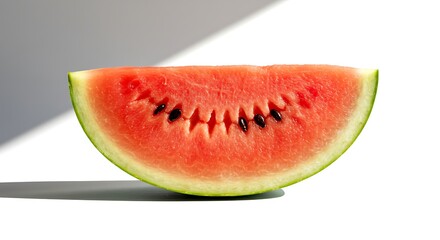 Refreshing Watermelon Slice on White Background