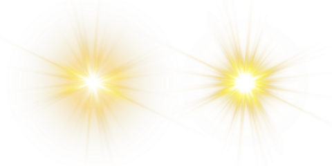 Vector transparent sunlight with sun glare. Overlay, Sun rays and glare, Sun, sunrays, light transitions, lens flare, light leaks and glare in PNG format. PNG sunlight flare. Golden flash and glare.