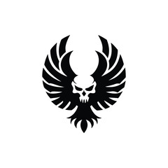 Gothic Skull and Wings Vector – Edgy Tribal Tattoo Design