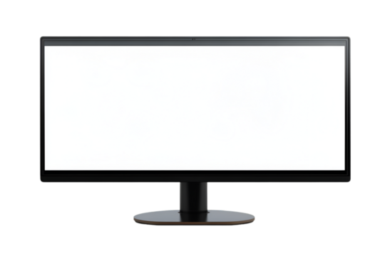 widescreen panoramic screen isolated on white or off white background