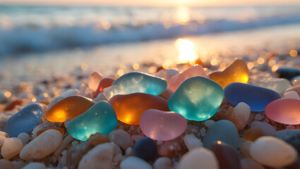 burning stones on the beach