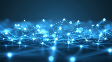 Abstract Futuristic Network Global Connectivity and Digital Transformation Concept Visualization