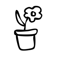 flower plant drawing doodle vector