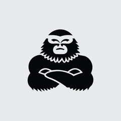Obraz premium Crossed Arms Bearded Character Illustration – Vector Graphic for Mascot or Logo