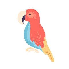 Fototapeta premium Vector hand drawn illustration in simple hand drawn modern style. Cute parrot isolated on white.