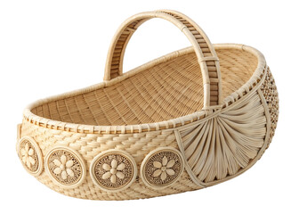 Fototapeta premium woven basket isolated on transparent background.