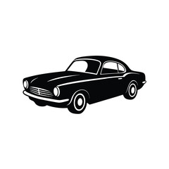 Fototapeta premium Classic Car Yellow Vector Silhouette