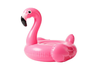Pink flamingo pool float isolated on transparent background