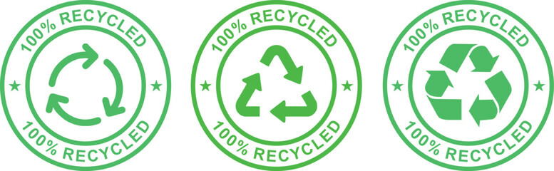 100% Recycled Eco Stamp Logo