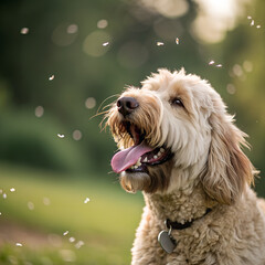 Beautiful Dogs in Outdoor Garden Setting &ndash; Natural Light Pet Photography