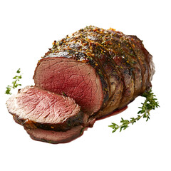 Roast Beef isolated on white background