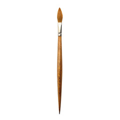 High-quality artist paintbrush with a wooden handle, perfect for detailed painting and artistic projects in a creative setting. on transparent background