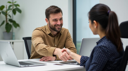 Obraz premium business people working together and handkshake