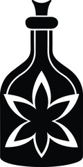 Bottle Gentian Flower Icon Silhouette Vector Illustration