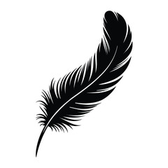 Obraz premium Futuristic Feather Silhouette, Vector, Illustration, Icon, Logo, White Background.