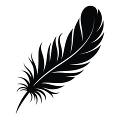 Obraz premium Glitter Feather Silhouette, Vector, Illustration, Icon, Logo, White Background.