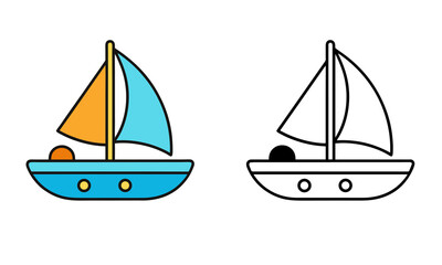 Sailboat Coloring Page | Fun & Easy Nautical Illustration for Kids