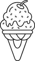 Ice cream for coloring book for adult and kids
