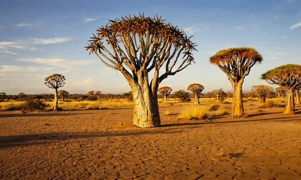 Arid landscape with quiver trees