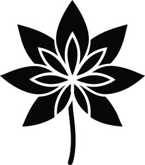 Cleome Flower Icon Silhouette Vector Illustration