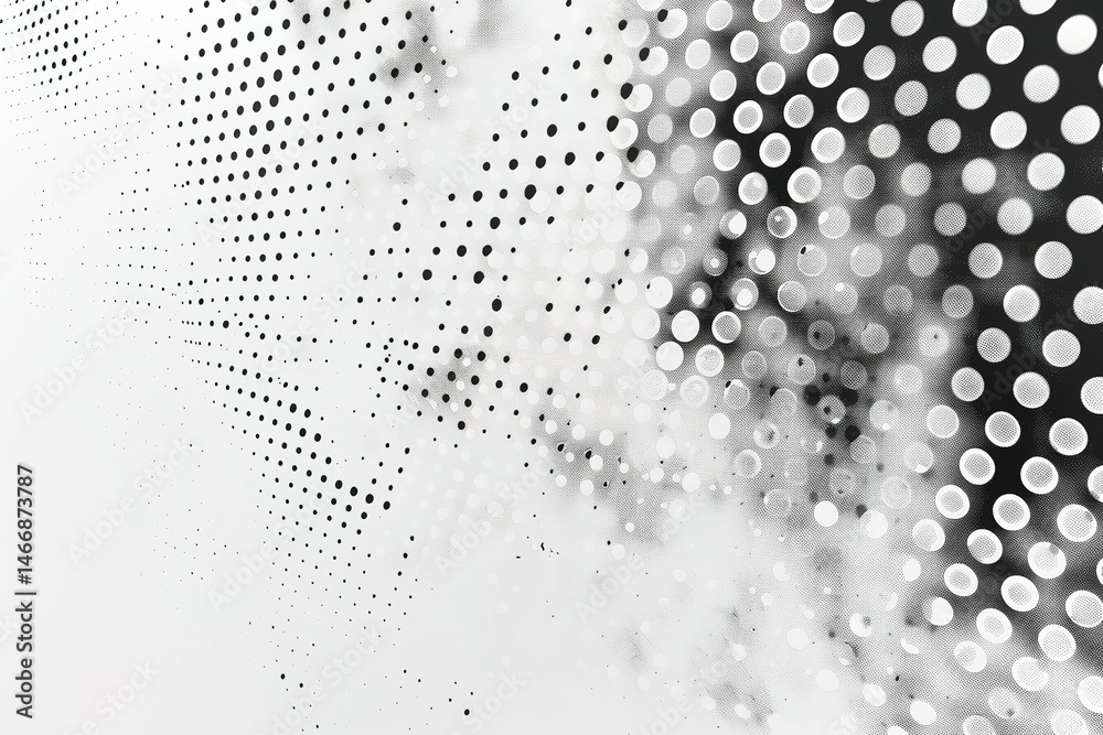 Poster halftone pattern: abstract dots create texture and depth in a minimalist design