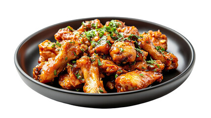 Fototapeta premium Delicious Glazed Chicken Wings Recipe isolated on transparent background