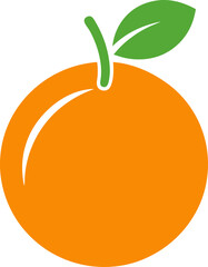 Orange fruit icon Silhouette vector on transparent background