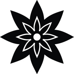 Obraz premium Edelweiss Flower Icon Silhouette Vector Illustration