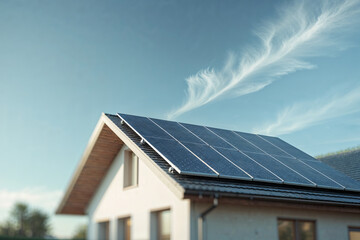 House with solar panels on the roof 