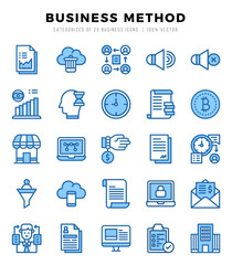 Business Method Two Color icons collection. Two Color icons pack. Vector illustration