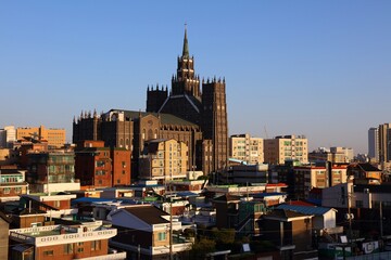 Fototapeta premium Urban skyline of Suwon, Korea