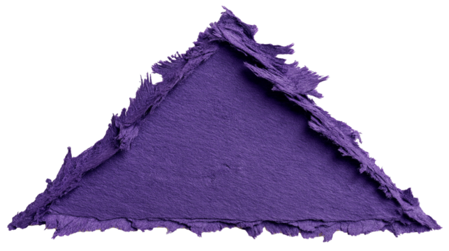 purple abstract triangular shape isolated on white background