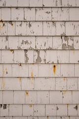Battered Shingles of Lighthouse Along the Maine Coast